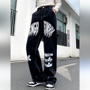 Emmiol Star Letter Graphic Cargo Jeans